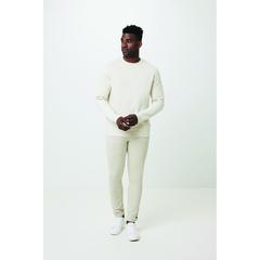 Vue Pull à col rond en coton recyclé non teinté Iqoniq Denali de couleur beige| Krokrodeal