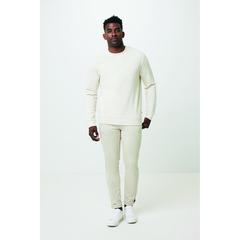 Vue Pull à col rond en coton recyclé non teinté Iqoniq Denali de couleur beige| Krokrodeal