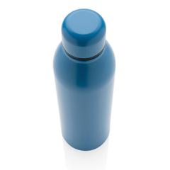 Vue Bouteille isotherme 500ml en acier inoxydable recyclé RCS de couleur bleu| Krokrodeal