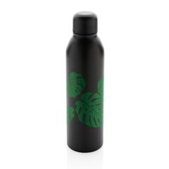 Vue Bouteille isotherme 500ml en acier inoxydable recyclé RCS de couleur noir| Krokrodeal