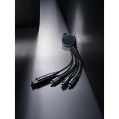 Vue Câble de chargement 6-en-1 en aluminium recyclé RCS Terra de couleur gris| Krokrodeal