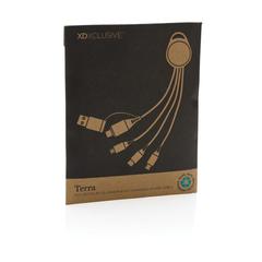 Vue Câble de chargement 6-en-1 en aluminium recyclé RCS Terra de couleur gris| Krokrodeal
