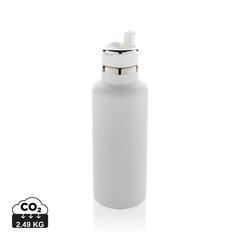 Vue Bouteille iso 600ml en acier recyclé RCS avec goulot Hydro de couleur blanc| Krokrodeal