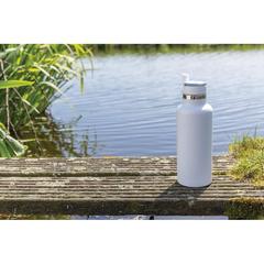 Vue Bouteille iso 600ml en acier recyclé RCS avec goulot Hydro de couleur blanc| Krokrodeal