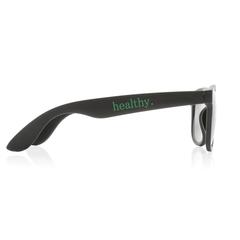 Vue Lunettes de soleil en plastique PP recyclé RCS de couleur noir| Krokrodeal