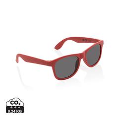 Vue Lunettes de soleil en plastique PP recyclé RCS de couleur rouge| Krokrodeal