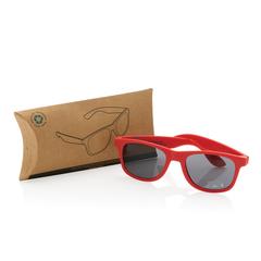 Vue Lunettes de soleil en plastique PP recyclé RCS de couleur rouge| Krokrodeal