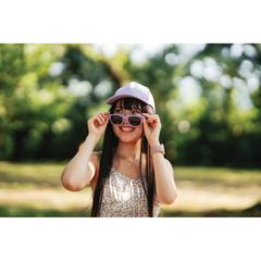 Vue Lunettes de soleil en plastique PP recyclé RCS de couleur violet| Krokrodeal