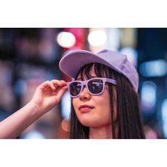 Vue Lunettes de soleil en plastique PP recyclé RCS de couleur violet| Krokrodeal