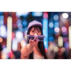 Vue Lunettes de soleil en plastique PP recyclé RCS de couleur violet| Krokrodeal