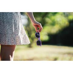 Vue Lunettes de soleil en plastique PP recyclé RCS de couleur violet| Krokrodeal