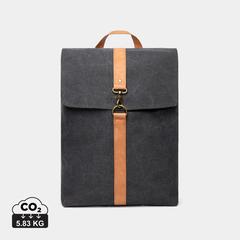 Vue VINGA Sac à dos en toile recyclée GRS Bosler de couleur noir| Krokrodeal