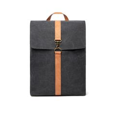 Vue VINGA Sac à dos en toile recyclée GRS Bosler de couleur noir| Krokrodeal