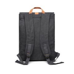 Vue VINGA Sac à dos en toile recyclée GRS Bosler de couleur noir| Krokrodeal