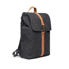 Vue VINGA Sac à dos en toile recyclée GRS Bosler de couleur noir| Krokrodeal