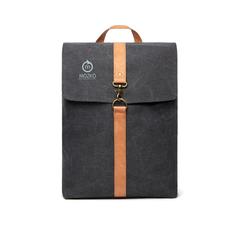 Vue VINGA Sac à dos en toile recyclée GRS Bosler de couleur noir| Krokrodeal