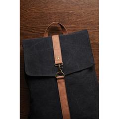 Vue VINGA Sac à dos en toile recyclée GRS Bosler de couleur noir| Krokrodeal