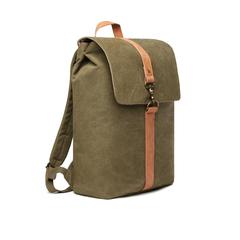 Vue VINGA Sac à dos en toile recyclée GRS Bosler de couleur vert| Krokrodeal