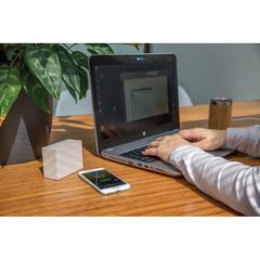 Vue Mini enceinte 3W en fibre de paille de couleur vert| Krokrodeal