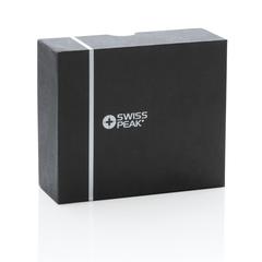 Vue Écouteurs 2.0 TWS Swiss Peak en plastique recyclé RCS de couleur noir| Krokrodeal