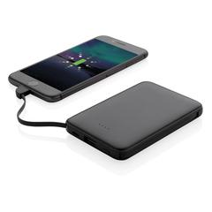 Vue Batterie de secours 5000 mAh avec câbles intégrés de couleur noir| Krokrodeal