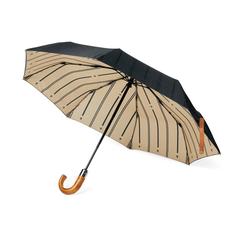 Vue VINGA parapluie 21" automatique en rPET 190T AWARE™ de couleur noir| Krokrodeal
