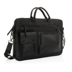 Vue Sacoche ordinateur 14'' Swiss Peak en PU recyclé GRS de couleur noir| Krokrodeal
