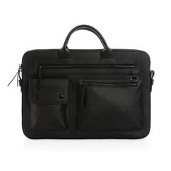 Vue Sacoche ordinateur 14'' Swiss Peak en PU recyclé GRS de couleur noir| Krokrodeal
