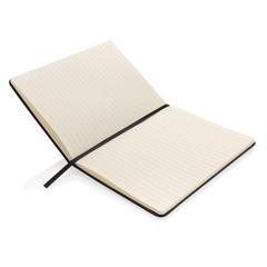 Vue Carnet de notes A5 avec pochette téléphone de couleur noir| Krokrodeal