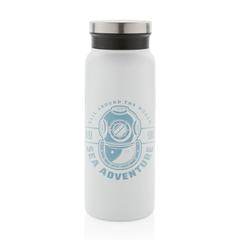 Vue Bouteille isotherme 600ml en acier inoxydable recyclé RCS de couleur blanc| Krokrodeal