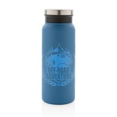 Vue Bouteille isotherme 600ml en acier inoxydable recyclé RCS de couleur bleu| Krokrodeal