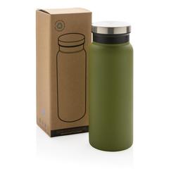 Vue Bouteille isotherme 600ml en acier inoxydable recyclé RCS de couleur vert| Krokrodeal