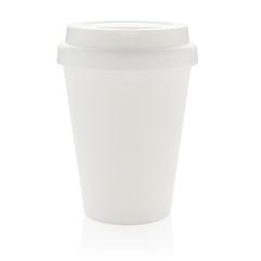 Vue Mug en PP recyclable à double paroi 300ml de couleur blanc| Krokrodeal