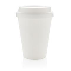Vue Mug en PP recyclable à double paroi 300ml de couleur blanc| Krokrodeal
