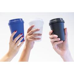 Vue Mug en PP recyclable à double paroi 300ml de couleur blanc| Krokrodeal