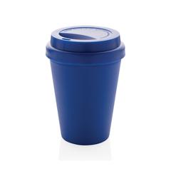 Vue Mug en PP recyclable à double paroi 300ml de couleur bleu| Krokrodeal