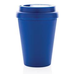 Vue Mug en PP recyclable à double paroi 300ml de couleur bleu| Krokrodeal