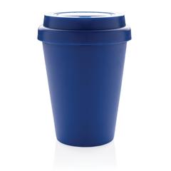 Vue Mug en PP recyclable à double paroi 300ml de couleur bleu| Krokrodeal