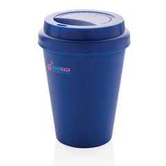Vue Mug en PP recyclable à double paroi 300ml de couleur bleu| Krokrodeal