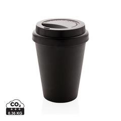 Vue Mug en PP recyclable à double paroi 300ml de couleur noir| Krokrodeal