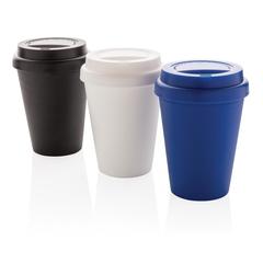 Vue Mug en PP recyclable à double paroi 300ml de couleur noir| Krokrodeal