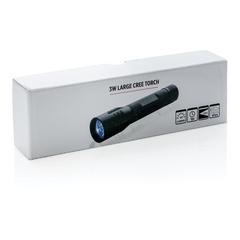 Vue Lampe torche CREE 3 W large de couleur noir| Krokrodeal