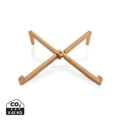 Vue Support ordinateur portable en bambou de couleur marron| Krokrodeal