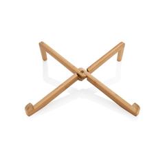 Vue Support ordinateur portable en bambou de couleur marron| Krokrodeal