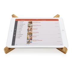 Vue Support ordinateur portable en bambou de couleur marron| Krokrodeal