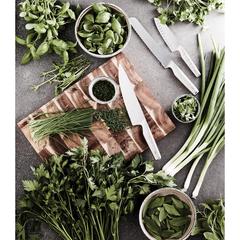 Vue VINGA Couteau santoku Hattasan de couleur gris| Krokrodeal