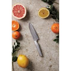 Vue VINGA Couteau santoku Hattasan de couleur gris| Krokrodeal