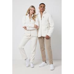 Vue Sherpa en polyester recyclé Iqoniq Diran de couleur beige| Krokrodeal