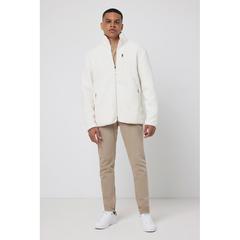 Vue Sherpa en polyester recyclé Iqoniq Diran de couleur beige| Krokrodeal