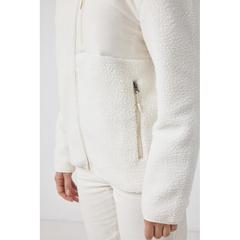 Vue Sherpa en polyester recyclé Iqoniq Diran de couleur beige| Krokrodeal
